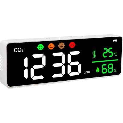 Moniteur de qualité de l'air à écran LED, montage mural, détecteur numérique de température et de concentration de CO2 DM1306 (1/5)