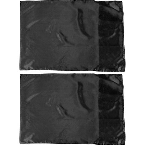 1 paire de housses de coussin en satin uni pour la maison, protège-oreiller-66x51cm-Black (1/2)