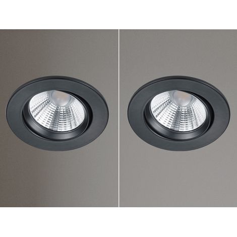 LED Einbaustrahler 2er Set rund schwenkbar dimmbar Schwarz matt 5,5W (1/5)