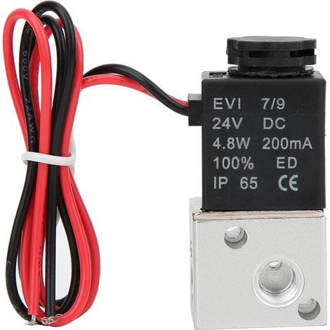 Vanne Solénoïde 3/2 Directe en Alliage d'Aluminium pour Eau, Air, Huile (G1/8, 24V DC) (1/5)