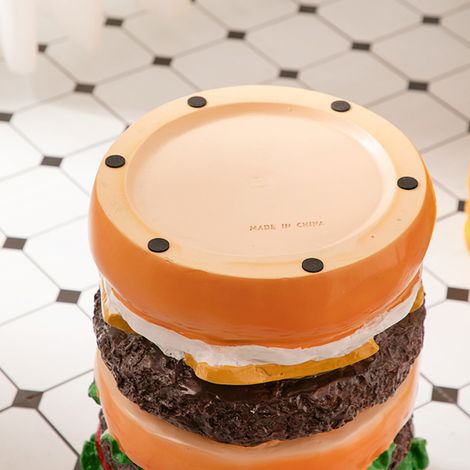Tabouret hamburger créatif de style nordique, minimaliste pour la maison, tabouret rétro pour se déchausser, tabouret tendance moderne pour le salon sur Instagram, tabouret hamburger (1/5)