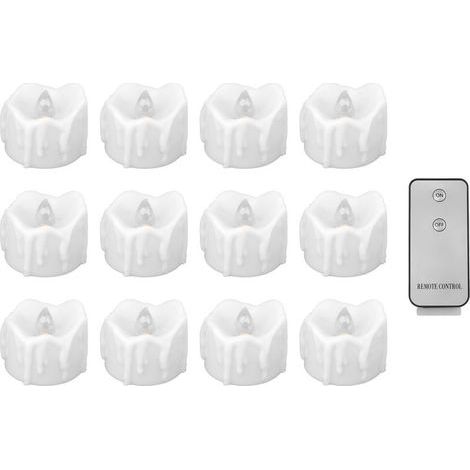 12 Bougies LED Électriques Blanc Chaud, Fausses Bougies Sans Flamme Réalistes pour Décoration Mariage Halloween (1/5)