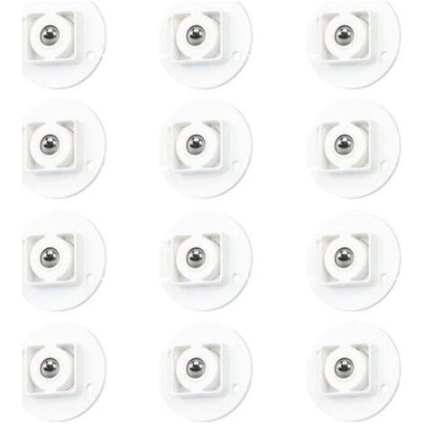 12 Pcs roulettes de Transfert Auto-Adhésives, roulettes à Billes de Transfert roulettes Plastique Solide Roulette de Rotation à 360 Degrés pour Support de Rangement Inférieur, Poubelle (45mm) (1/5)