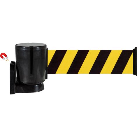Enrouleur mural magnétique sangle Jaune/Noire 10m x 100mm - 2801270 (1/5)