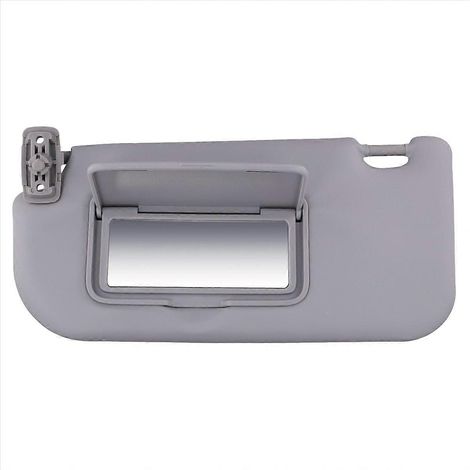 Linke Sonnenblende vorne für Fahrzeuge 2005-2010, Fahrerschutz mit Spiegel, austauschbar, grau getönt, strapazierfähiges PVC-Material, Standard-Autozubehör. (1/5)