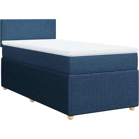 Maison Exclusive - Cama box spring con colchón tela azul 100x200 (1/5)