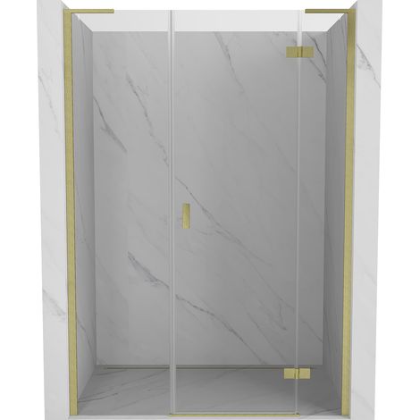 Mexen Mist-H L porta doccia a battente destra 145 cm, trasparente, dorato spazzolato - 8A5L-145-001-55-00-P (1/5)