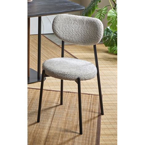 Chaise Maui en tissu éponge beige doux 45 x 45 x 85 cm (1/3)