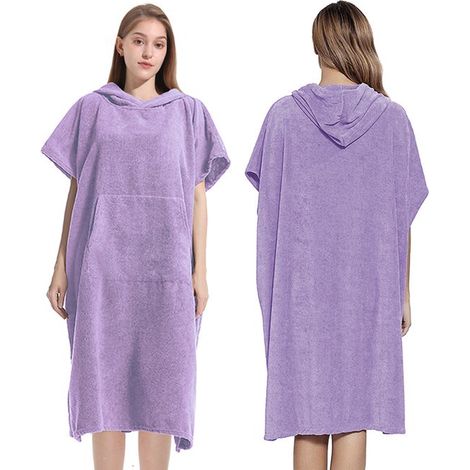 Poncho con capucha para cambiarse de surf, confeccionado en microfibra absorbente de secado rápido, ideal para surf, playa, Gris oscuro (1/5)