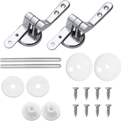 Attaches Charnire Abattant WC, Lot de 2 Charnires de Rechange pour Lunette de Toilette avec Fixations en Alliage,charniere abattant wc (1/4)