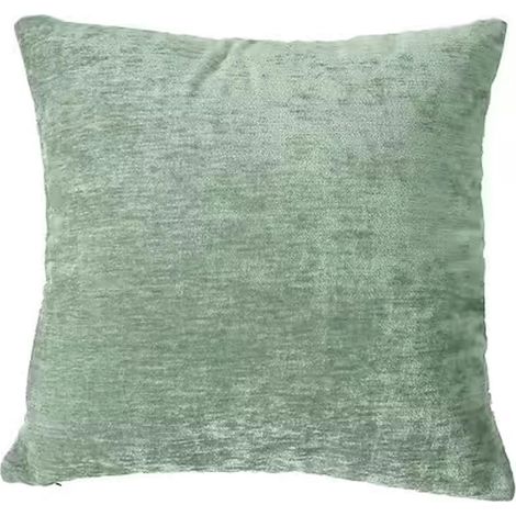 Coussin Déco en Velours "Velvet" 40x40cm Vert Céladon (1/2)
