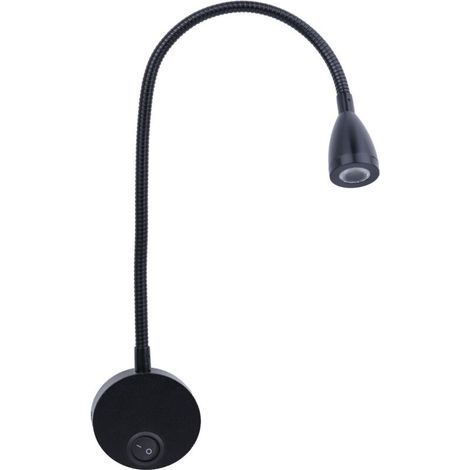 SABIR Leselampe, LED-Lampe mit flexiblem Aluminium-Schwanenhals, Wand-Nachttischlampe für Schlafzimmer oder Büro, Warmweiß, 100–200 lm/3000 K/3 W/110–220 V-LED, Abstrahlwinkel: 30°, Länge: 28 cm (1/5)