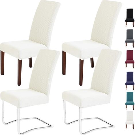 Stuhlhussen 4er Set für Schwingstühle, abnehmbar, waschbar, Stretch, Beige (1/5)