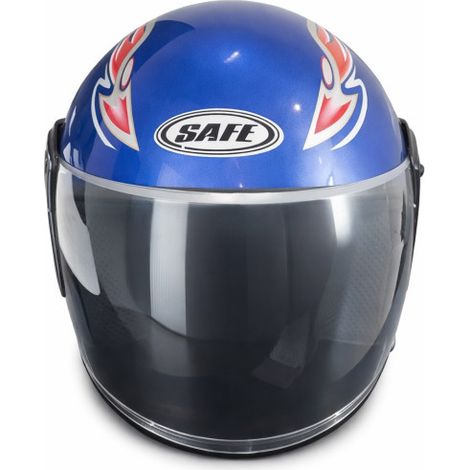 Helm mit Visier für Motorrad, Roller, ATV - Größe M/L, metallicblau