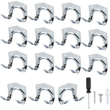 Lot de 15 crochets multi-outils robustes pour rangement maison et garage (1/4)