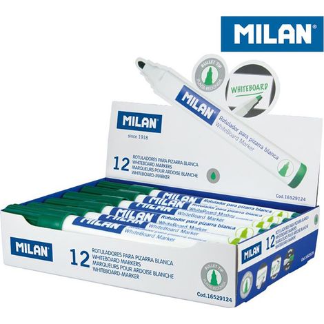 MILAN ROTULADOR PIZARRA-BLANCA PUNTA REDONDA VERDE -12U-