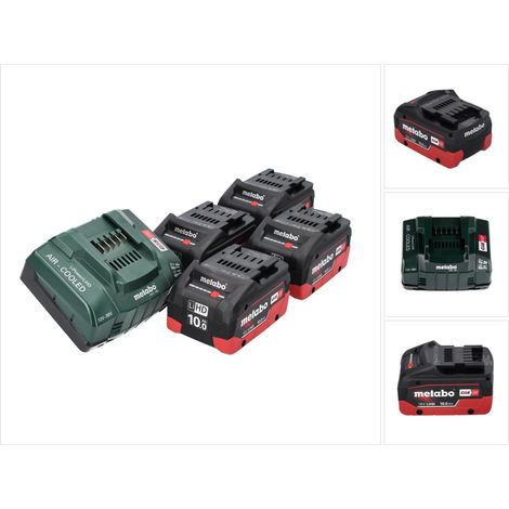 Metabo 18 V Basis Set 4x Akku 10,0 Ah LIHD + ASC 145 Ladegerät CAS System