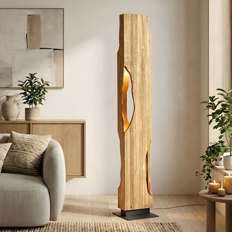 [GEBRAUCHT] B-Ware Lucande Stehleuchte Standlampe Holz Tarry Leuchte Schalter Kabel Ingo Thiele (1/2)