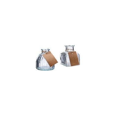 Regalo Italiano Vaso in Vetro Trasparente 8 x 8 Cm H 8,5 Cm 1 Pz – Ideale Bomboniera e Decorazione