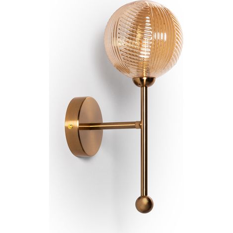 Lampe Murale Métal et Verre Abbie Ambre (1/3)