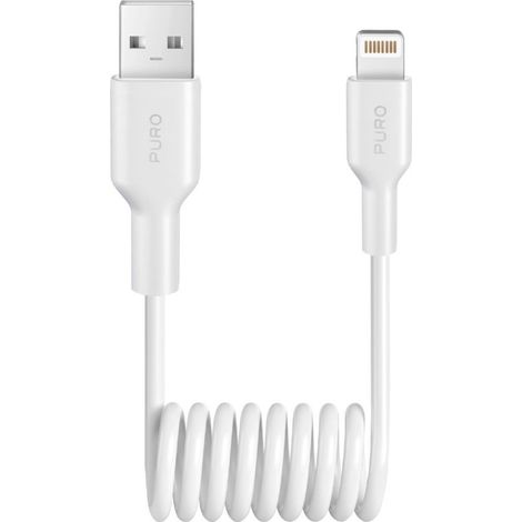 Cavo a spirale USB-A - iPhone Lightning 12W 1m - Bianco (1/2)