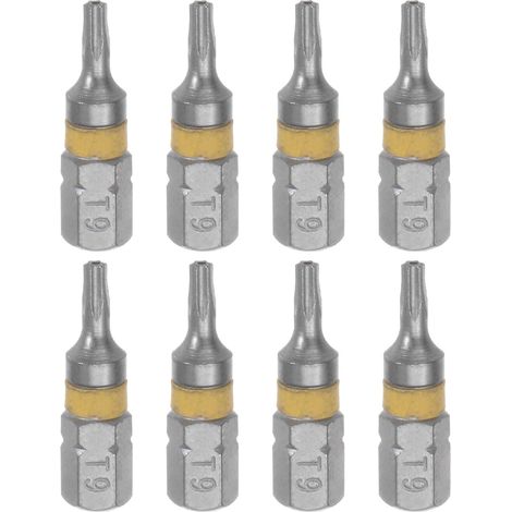 8pcs T9 Torx Hex Tournevis Morceau 1/4" Hex Tige S2 Acier (1/5)
