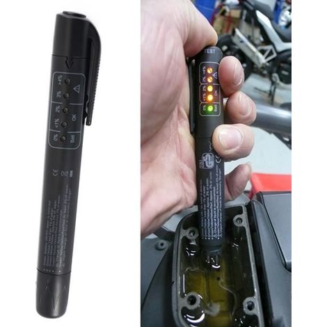Stylo Testeur de Liquide de Frein Voiture Auto Examinateur LED DOT3 DOT4 DOT5 De L\'eau D\'humidité LED Indicateur D\'essai D\'outil Com (1/4)