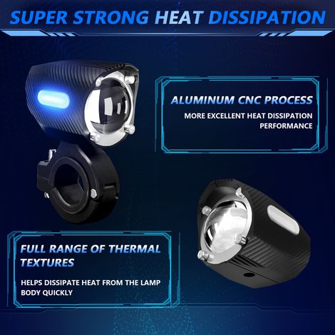 Phares antibrouillard LED 120 W pour moto, 18 000 lm, étanches IP67, avec supports de fixation pour camionnette, voiturette de golf, SUV et quad (1 paire) (1/5)