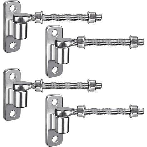 Charnières de Portail, M12 Quincaillerie de Portail de Jardin Robuste 4pcs 16mm Crochet pour Boulon de Suspension en métal sur Plaque pour Portail de Ferme/Clôture en Bois/Allée, 440lbs/15cm (1/5)