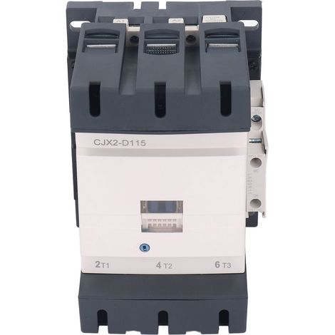 Contacteur triphasé AC380V 115A à contacts argentés CJX2-D115, bobine 50/60 Hz, 3 pôles, 1 NO, 1 NF (1/5)