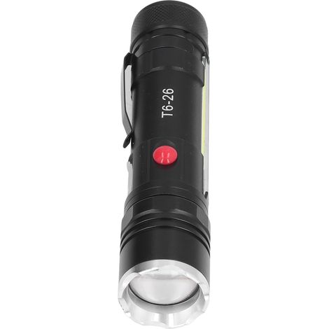 Petite lampe torche magnétique rechargeable par USB, étanche, zoomable, 4 modes d'éclairage LED, idéale pour le camping et les réparations. (1/5)