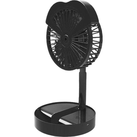 Mini ventilateur électrique à 3 vitesses, moteur sans balais, brumisateur de bureau, port de chargement USB, noir (1/5)