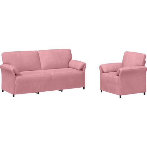 Sofa Set 2 stk. Rosa Samt vidaXL
