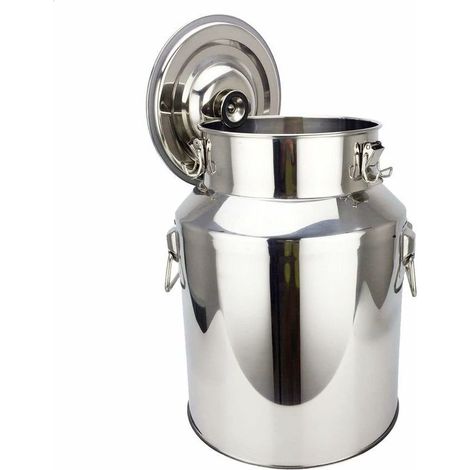 Bidon à Lait Acier Inoxydable Seau à vin Boîte de Transport de Lait Cruche fourre Tout pour Le Transport de Boissons soupes et sauces 18 L