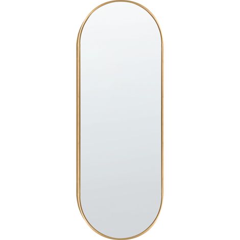 Specchio da parete con cornice in metallo stile glamour 46 x 122 cm oro Azeville