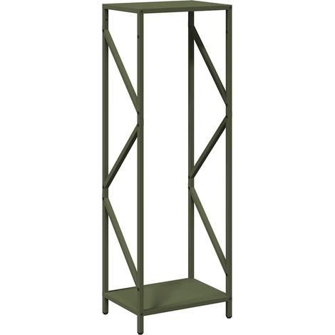 Maison Exclusive - Leñero verde oliva 34x25x100 cm Acero laminado