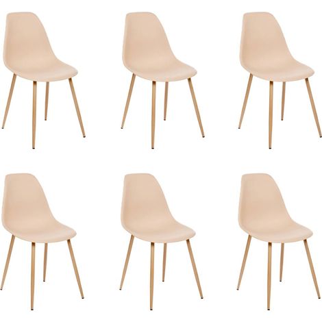 Lot de 6 Chaises "Taho" 86cm Beige (1/3)