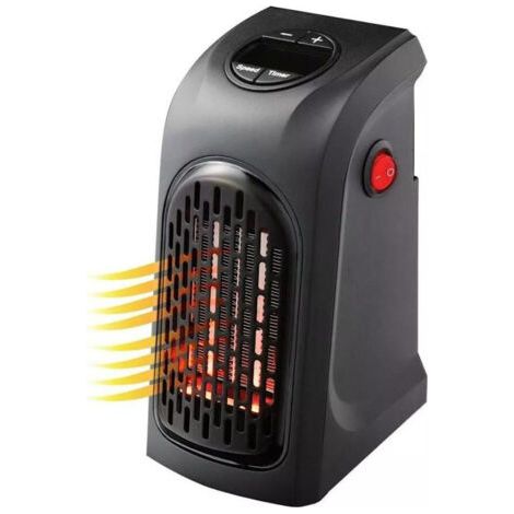 SABIR Mini radiateur soufflant à air chaud portatif et pratique avec prise murale chaude (400 W) (1/5)