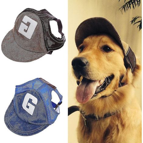 Hundehut, Hunde-Sonnenhut, Hunde-Baseballkappe, Sportkappe, Outdoor-Hut, Sonnenschutzhut für Hunde mit Ohrenlöchern, verstellbar und atmungsaktiv – Größe L (1/4)