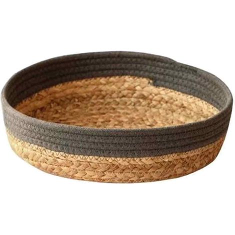 Panier De Rangement En Osier - Forme Ronde - Pour Salon Chambre Décoration Intérieure - 1 Pièce