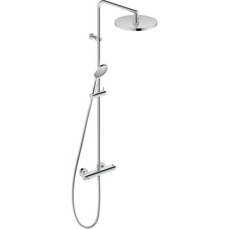 Duravit – Colonne de douche thermostatique chromée brillante – Douche de tête orientable Ø 200 mm – Technologie EasyClean – B24280008010 (1/5)