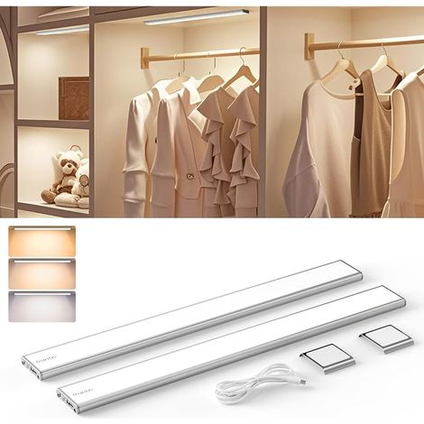 2Pcs Reglette LED Cuisine sous Meuble Detecteur Mouvement 40cm (1/5)