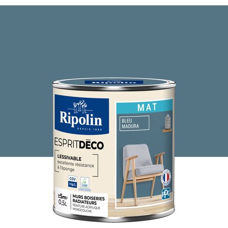 Peinture Murale Toutes Pièces - Mat - 0,5L - Bleu Madura - Ripolin (1/5)