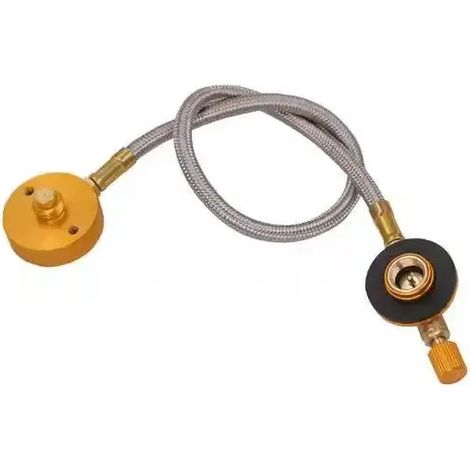 Tuyau de raccordement pour réchaud de camping extérieur, tube d'alimentation en combustible adapté aux réchauds de type split avec vannes de régulation de puissance de feu et réchauds de cuisine porta (1/5)