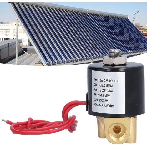Électrovanne bidirectionnelle à action directe 2W-025-08GBN pour admission d'air de compresseur, électrovanne d'arrivée d'eau solaire, démarrage à pression nulle, 12 V CC (1/5)