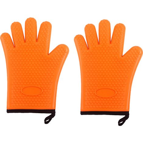 Gants De Protection Thermique - En Silicone Et Coton - Pour Four Barbecue Cuisine Pâtisserie - Paire (1/5)