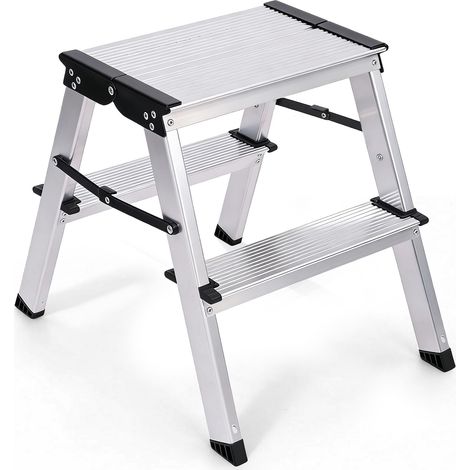 Sekey 2-stufige Aluminium-Trittleiter – leicht, stabil und platzsparend klappbar, ideal für Haushalt und Küche (1/5)