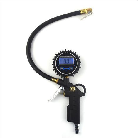 Manometro digitale per pneumatici con schermo LCD, tester di pressione per pneumatici, gonfiatore per pneumatici, tester di pressione dell'aria ad alta precisione da 255 PSI per auto, moto e camion. (1/5)