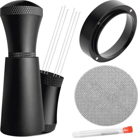 JNJOD WDT Tools Espresso-Waschtrichter – 54 mm Dosiertrichter und Edelstahlnadeln, Kaffeerührer, Dosierwerkzeug
