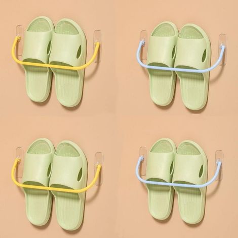 Lot de 4 supports muraux à suspendre pour chaussures Multifonctionnels Créatifs Installation sans clous Pour salle de bain Pour cuisine